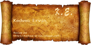 Kedves Ervin névjegykártya