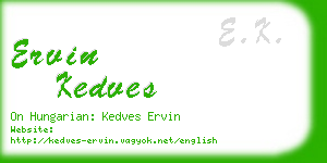 ervin kedves business card